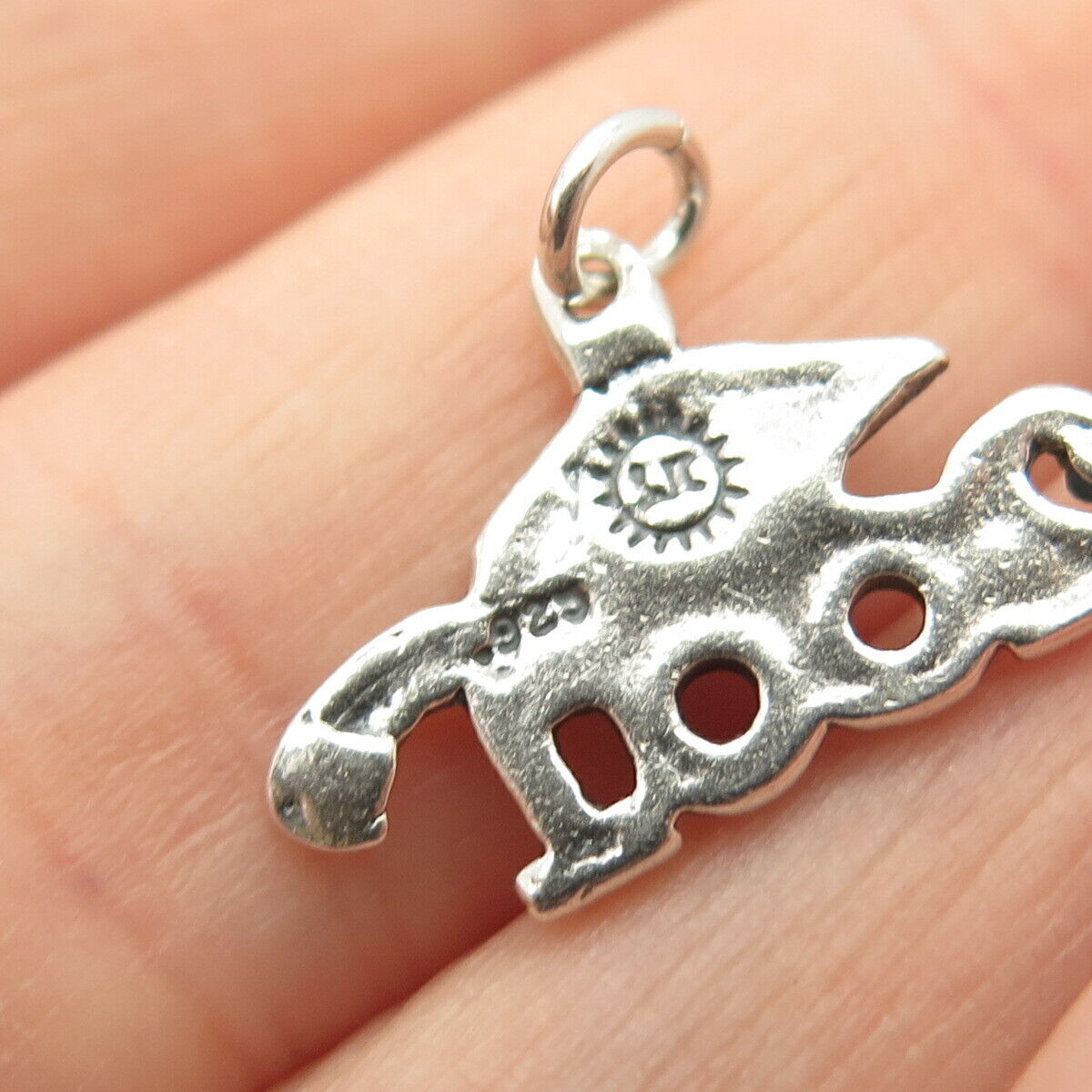 925 Sterling Silver Vintage 2001 Graduation Hat Design Pendant