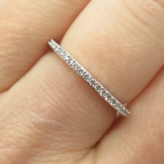 925 Sterling Silver Pave C Z Ring Size 6 3/4