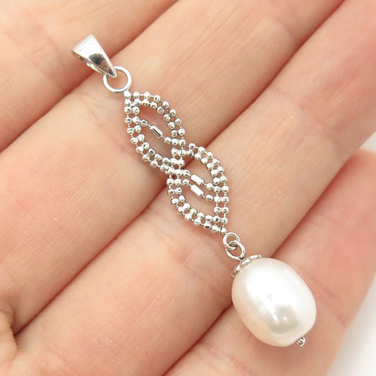 925 Sterling Silver Real Pearl Swirl / Infinity  Pendant