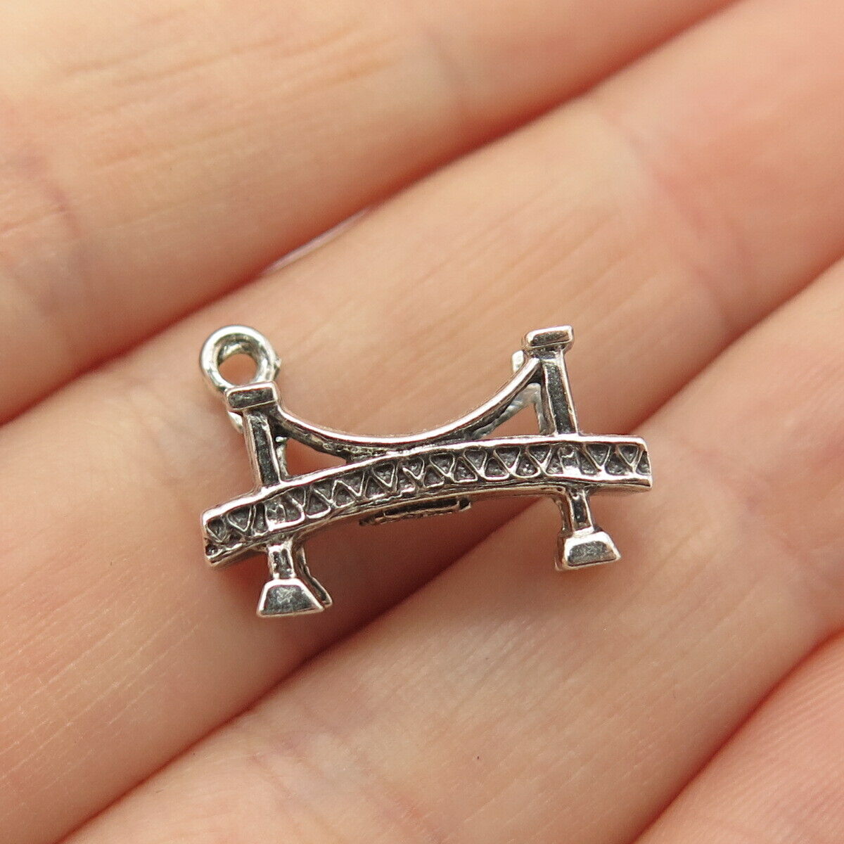 925 Sterling Silver Vintage BEAU Bridge Design Pendant