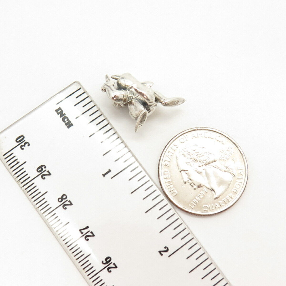 925 Sterling Silver Vintage Wolf in Cap Bead Charm