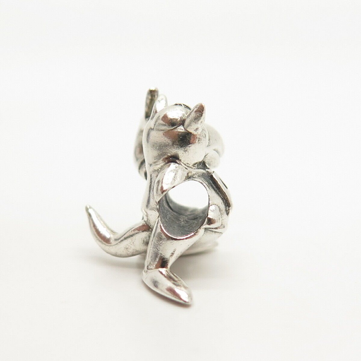 925 Sterling Silver Vintage Wolf in Cap Bead Charm