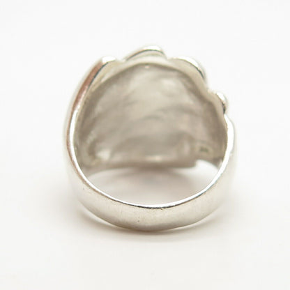 925 Sterling Silver Vintage Puffy Ribbed Ring Size 7