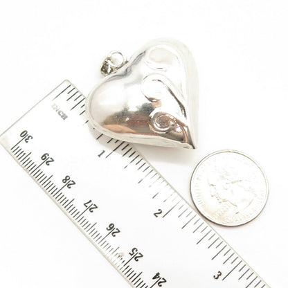 925 Sterling Silver Vintage Hollow Heart Pendant