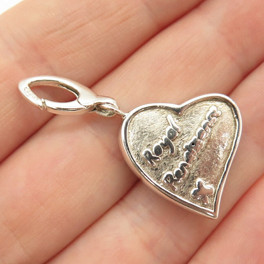 925 Sterling Silver "Royal Renaissance" Heart Design Charm Pendant