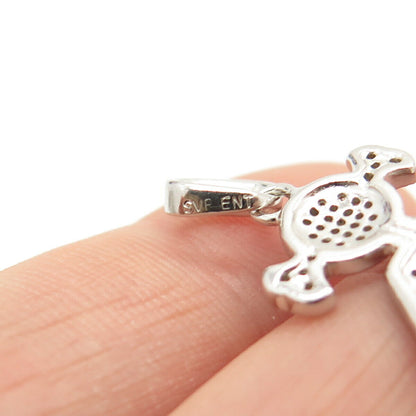 925 Sterling Silver Pave C Z Girl Design Pendant