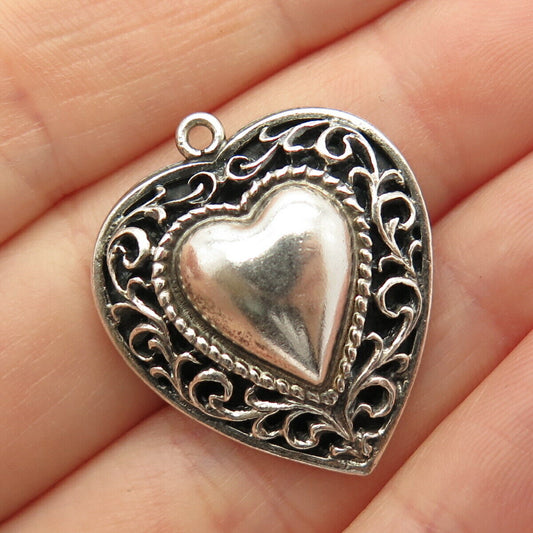 925 Sterling Silver Vintage Danecraft Heart Pendant