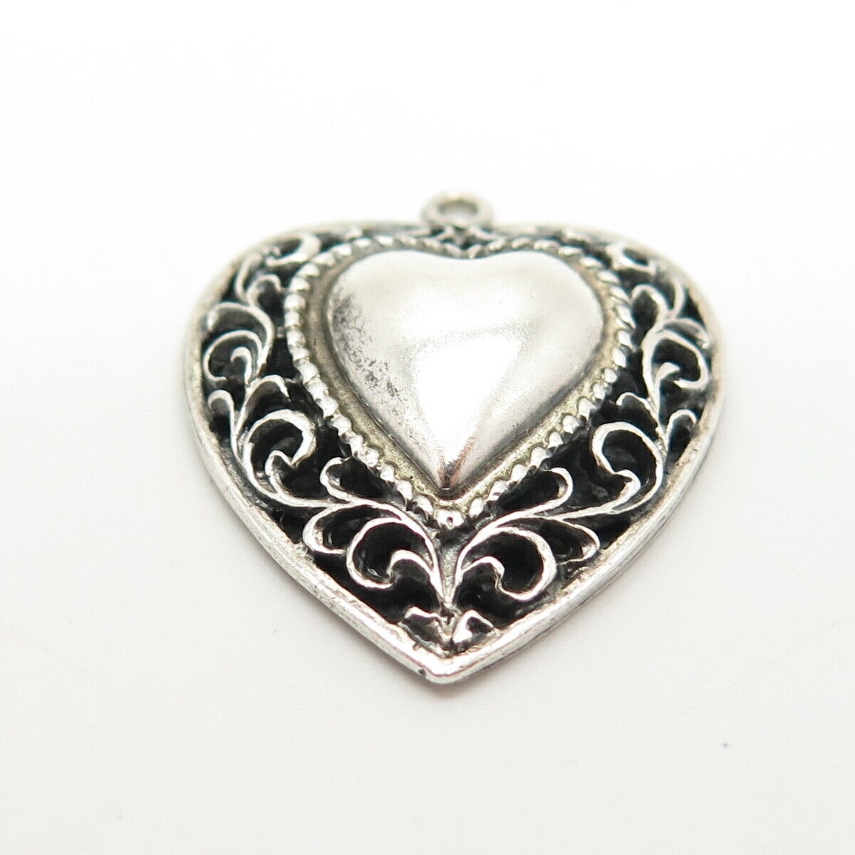 925 Sterling Silver Vintage Danecraft Heart Pendant