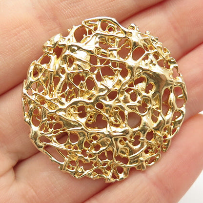 925 Sterling Silver Gold Plated Abstract Design Pendant