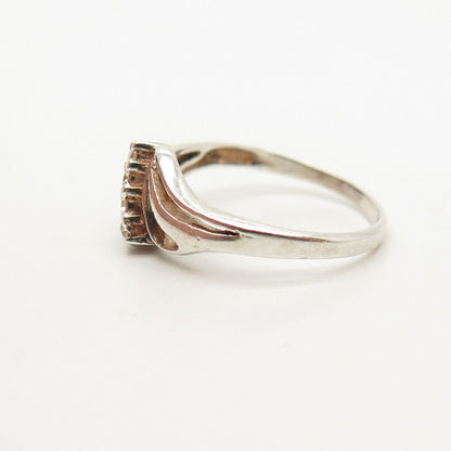 925 Sterling Silver C Z Wavy Ring Size 7