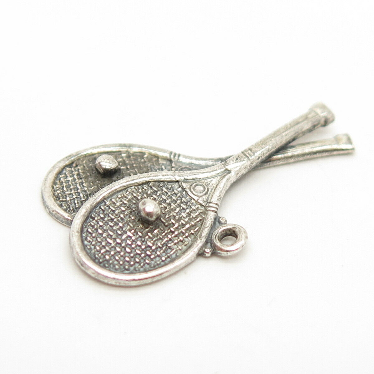 925 Sterling Silver Vintage S K Tennis Racquets & Ball Pendant