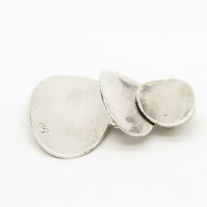 925 Sterling Silver Vintage Mexico Concave Oval Dangling Slide Pendant