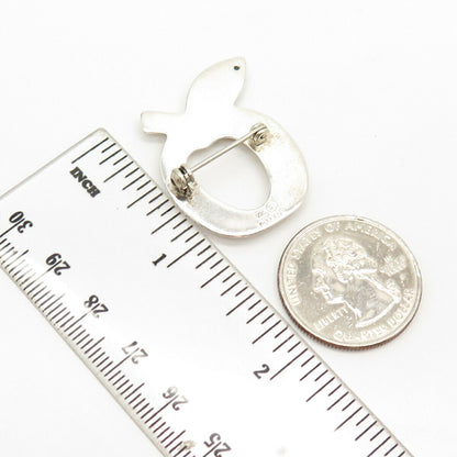 925 Sterling Silver Vintage Apple Design Pin Brooch