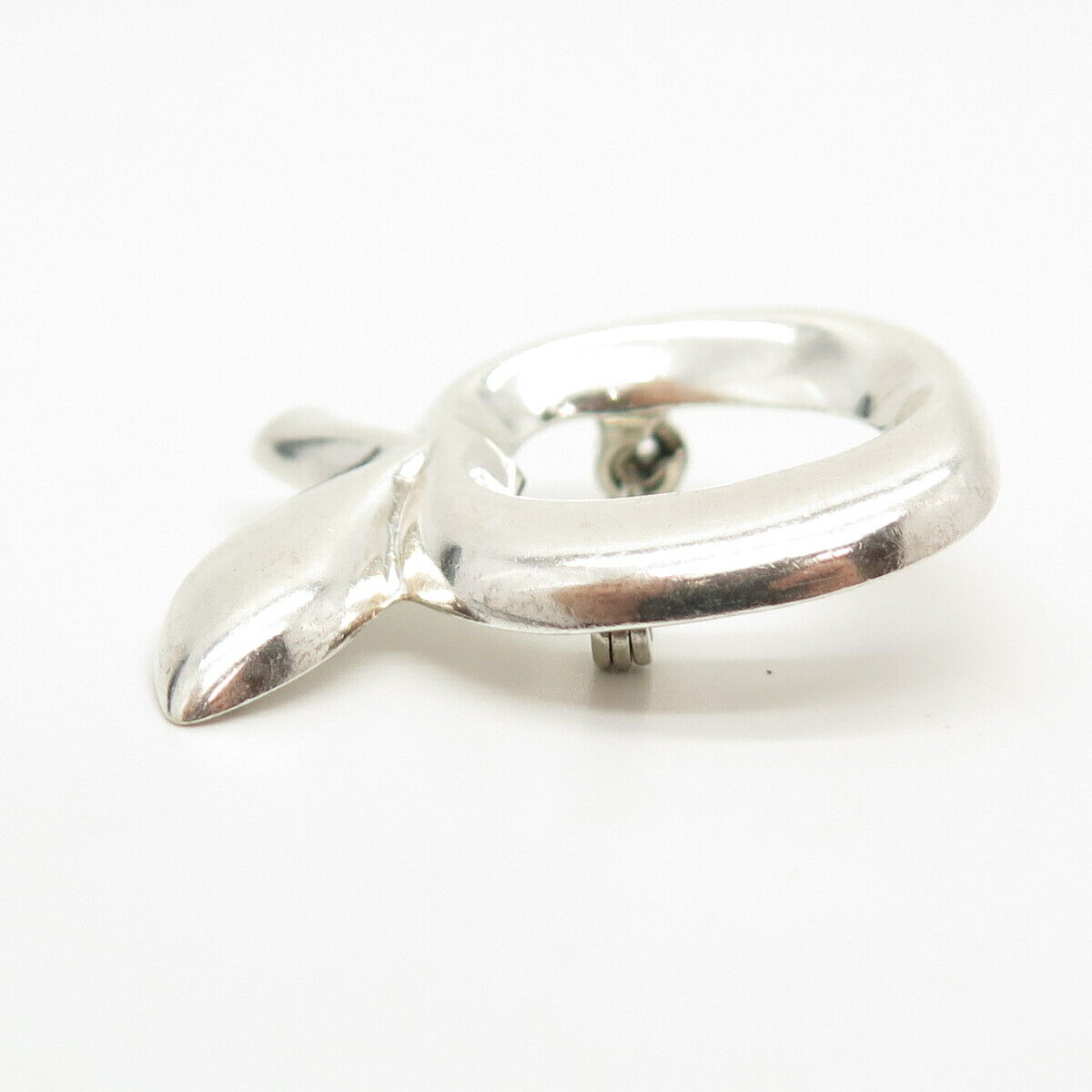 925 Sterling Silver Vintage Apple Design Pin Brooch