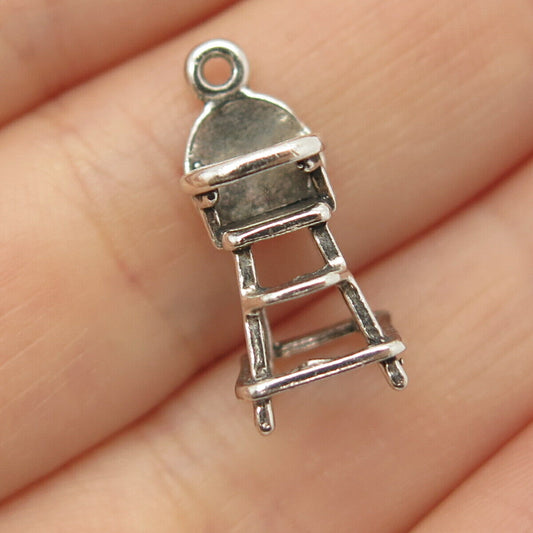 925 Sterling Silver Vintage Sunwest Child Chair Design Charm Pendant