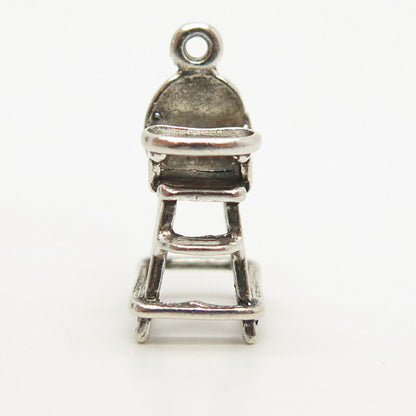 925 Sterling Silver Vintage Sunwest Child Chair Design Charm Pendant