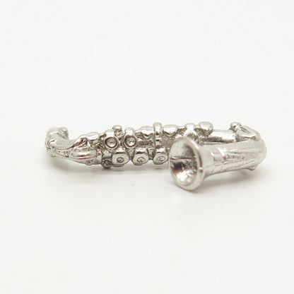 925 Sterling Silver Vintage Saxophone Musical Instrument Charm Pendant