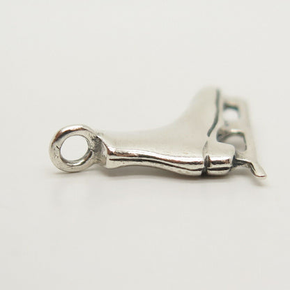 925 Sterling Silver Vintage Peter Stone Ice Skating Shoe Design Charm Pendant