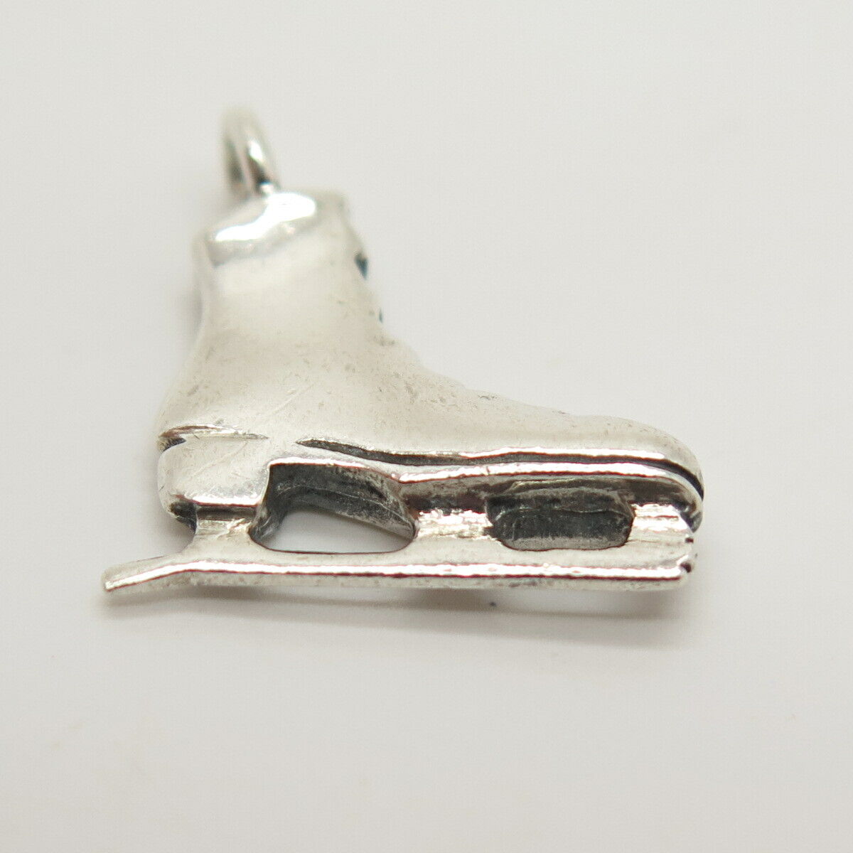 925 Sterling Silver Vintage Peter Stone Ice Skating Shoe Design Charm Pendant