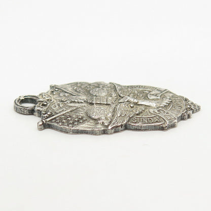 925 Sterling Silver Antique Dieges & Clust "Sunday World Field Day" Pendant