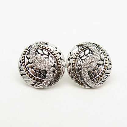 925 Sterling Silver C Z Boho Style Earrings