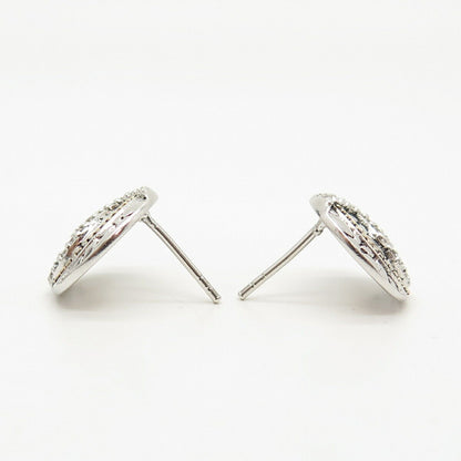 925 Sterling Silver C Z Boho Style Earrings