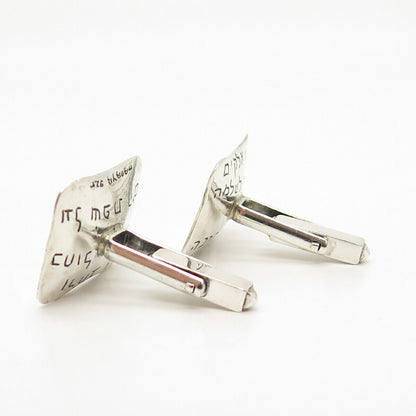 925 Sterling Silver Vintage Brick Design Cufflinks