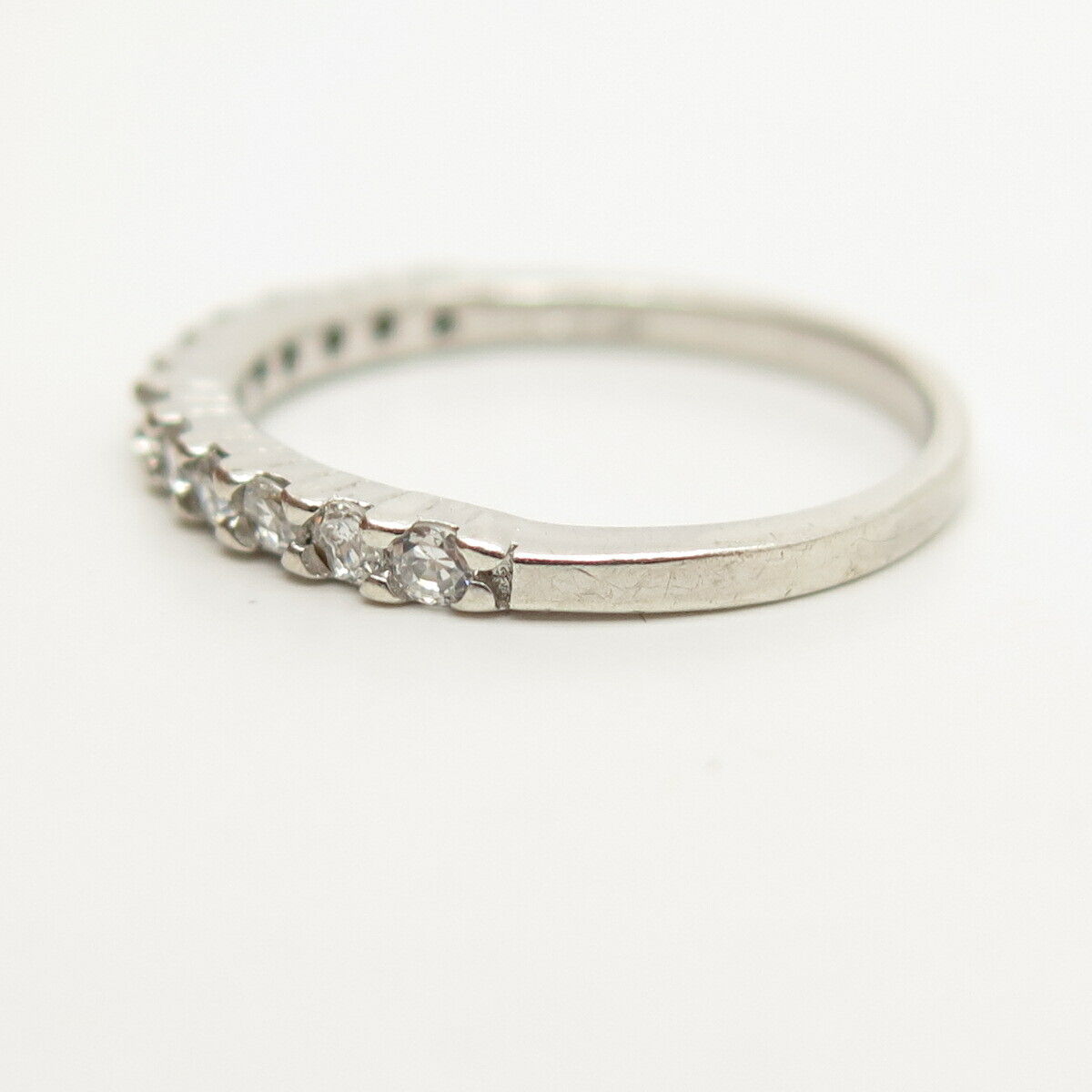 925 Sterling Silver Pave C Z Ring Size 7
