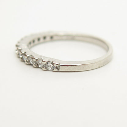 925 Sterling Silver Pave C Z Ring Size 7