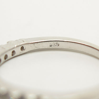 925 Sterling Silver Pave C Z Ring Size 7