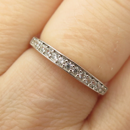 925 Sterling Silver Pave C Z Ring Size 7