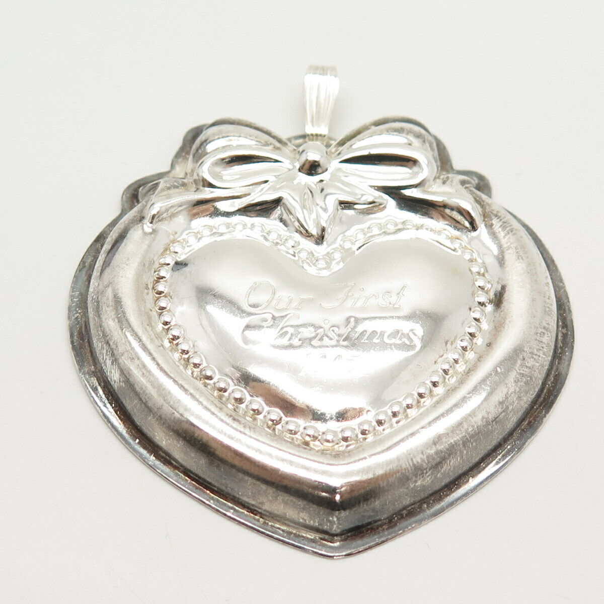 925 Sterling Silver Vintage Reed & Barton 1995 Christmas Heart Pendant