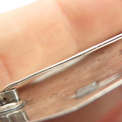 925 Sterling Silver Vintage Enamel Tribal God Round Pin Brooch