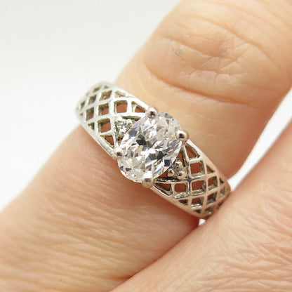 925 Sterling Silver C Z Cage Ring Size 5