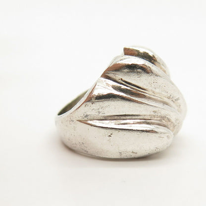 925 Sterling Silver Vintage Mexico Wrinkled Ring Size 5