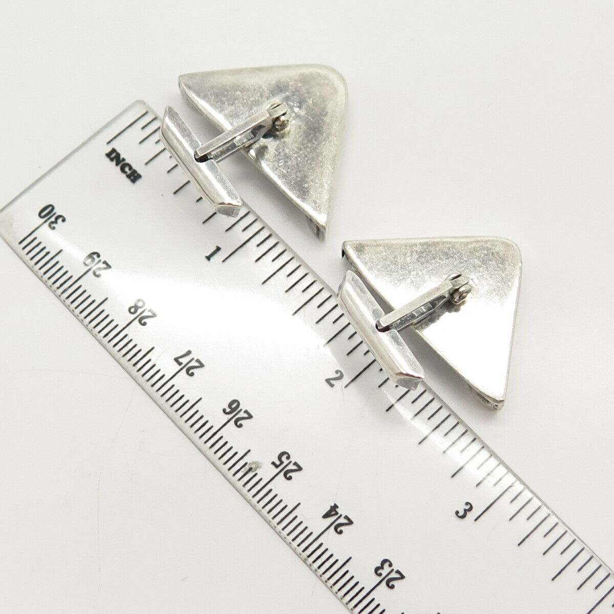 925 Sterling Silver Vintage Tribal Symbols Triangle Cufflinks