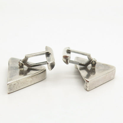 925 Sterling Silver Vintage Tribal Symbols Triangle Cufflinks