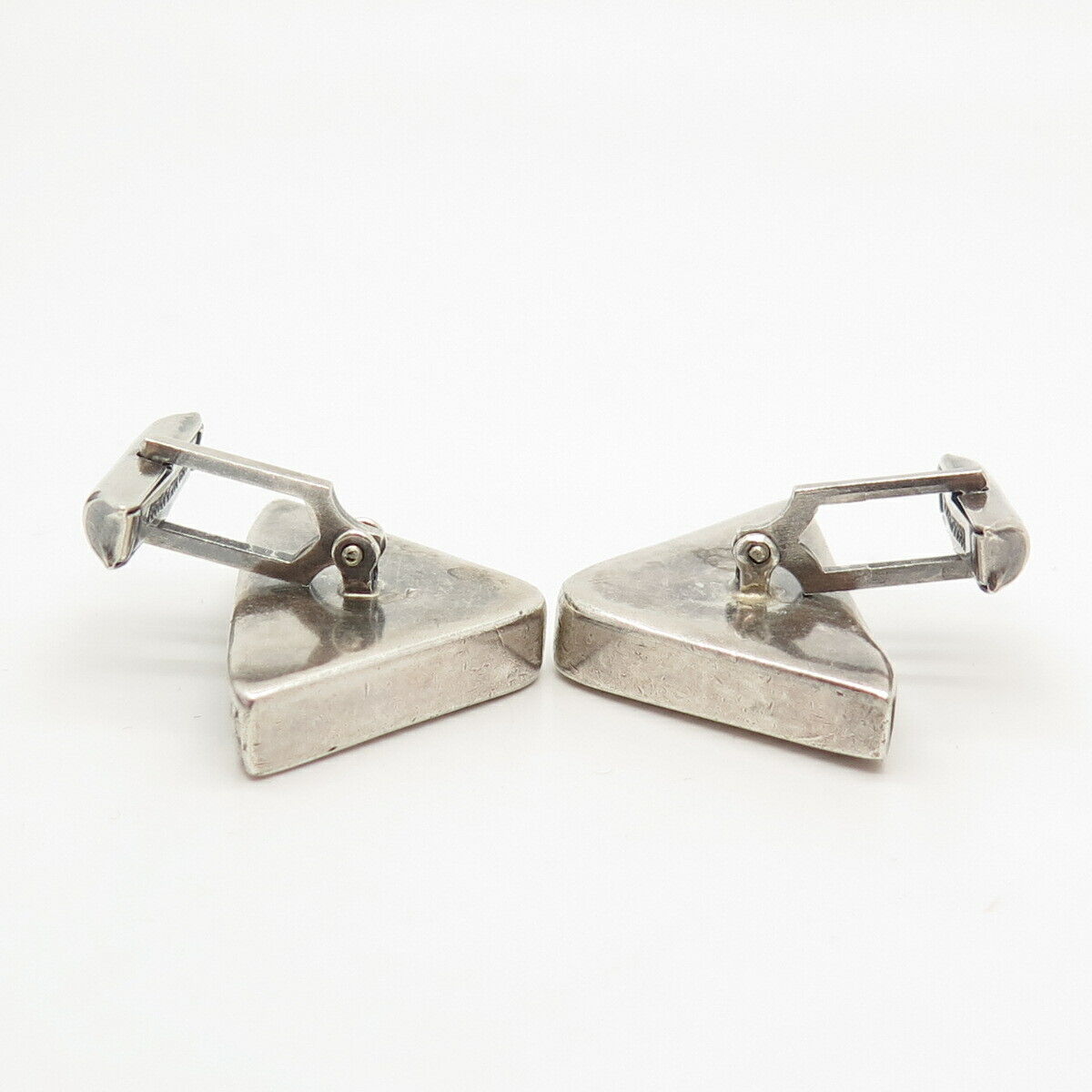 925 Sterling Silver Vintage Tribal Symbols Triangle Cufflinks