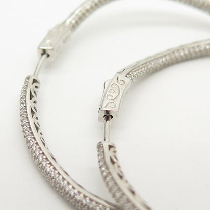 925 Sterling Silver Kleo Curved Textured Hoop Earrings