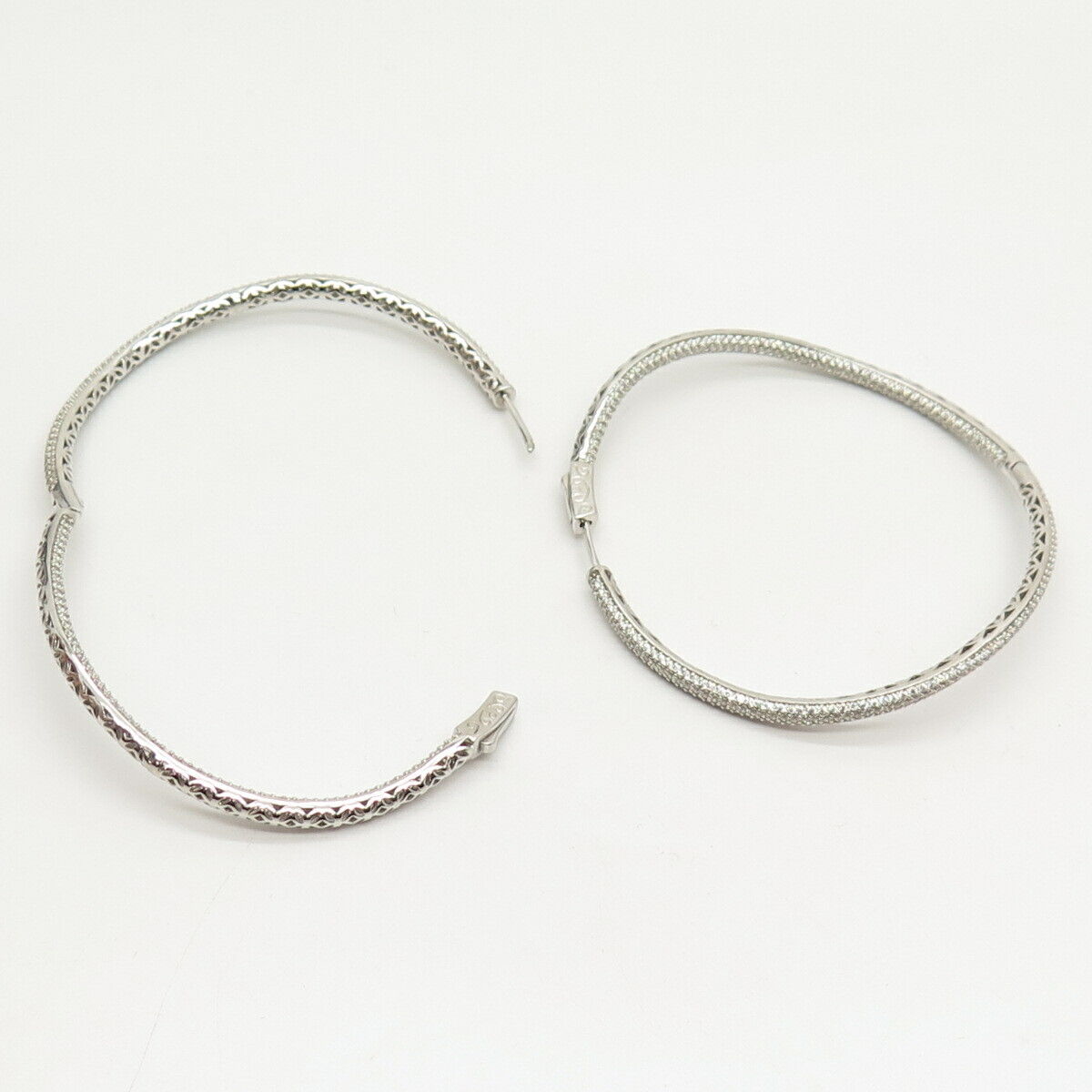 925 Sterling Silver Kleo Curved Textured Hoop Earrings