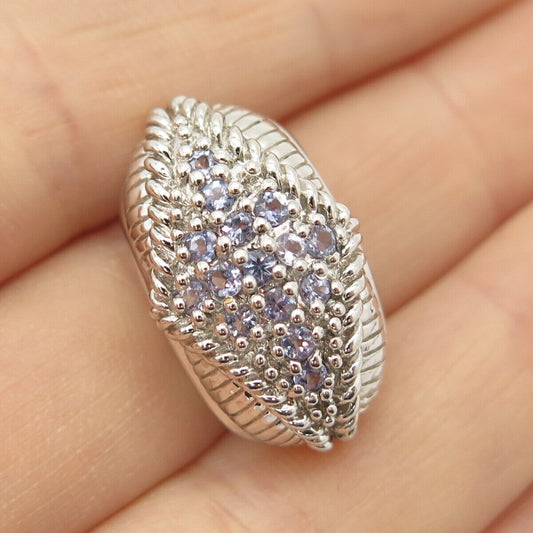 925 Sterling Silver Real Iolite Gemstone Slide Pendant