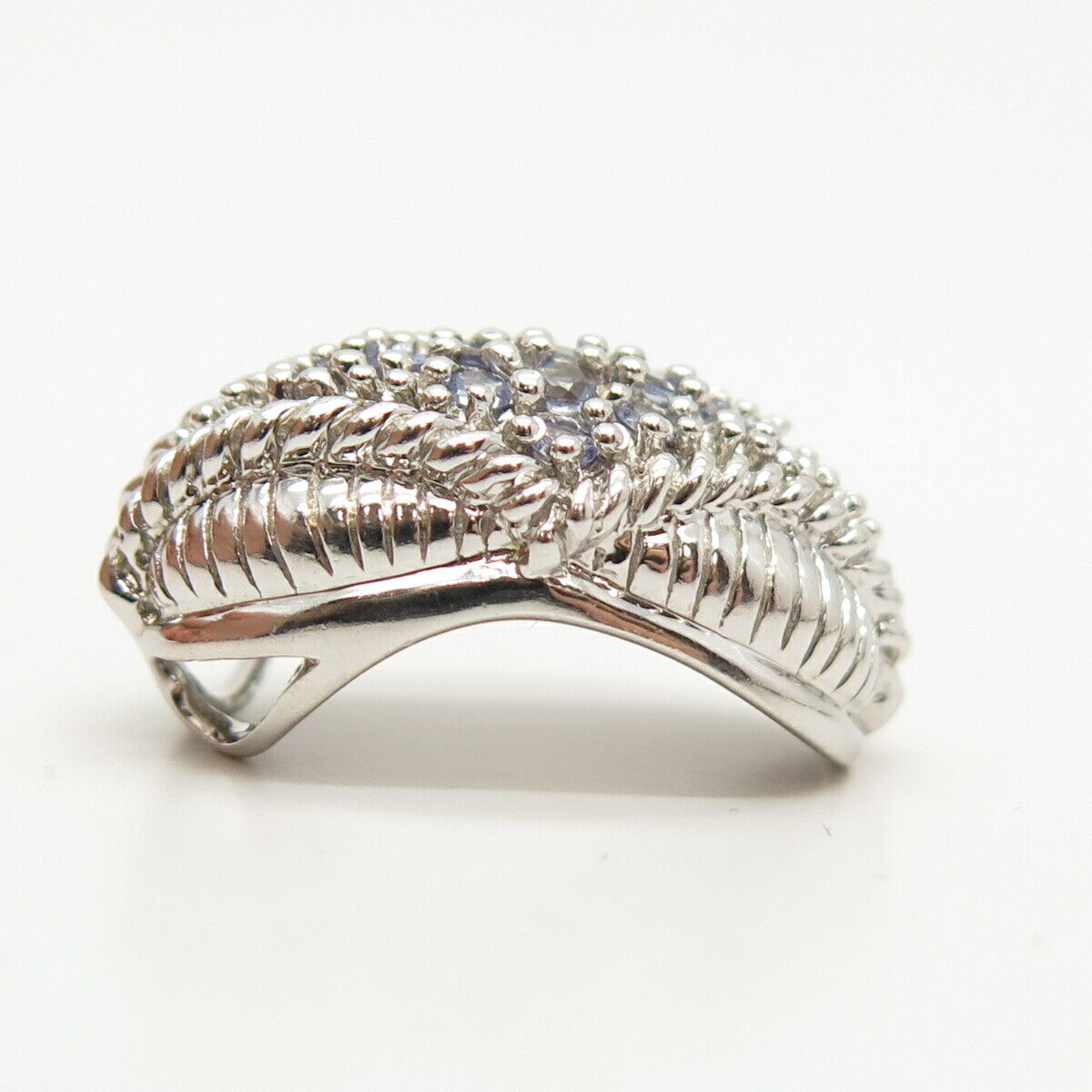 925 Sterling Silver Real Iolite Gemstone Slide Pendant