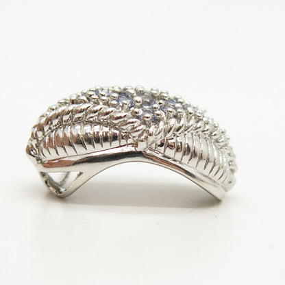 925 Sterling Silver Real Iolite Gemstone Slide Pendant