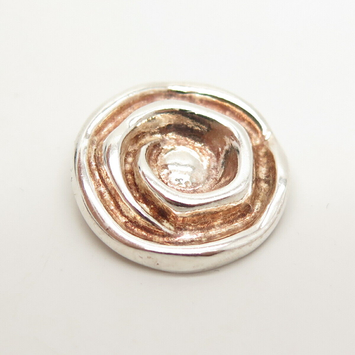 925 Sterling Silver Vintage Swirl / Spiral Slide Pendant