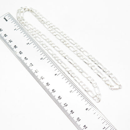 925 Sterling Silver Figaro Chain Necklace 24"