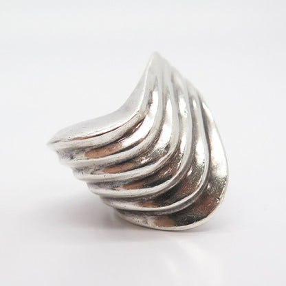 925 Sterling Silver Vintage Wavy Ring Size 9