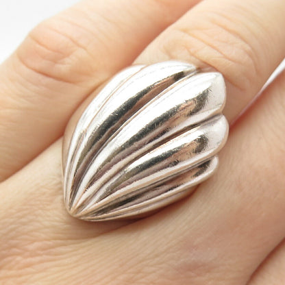 925 Sterling Silver Vintage Mexico Shell Ring Size 6