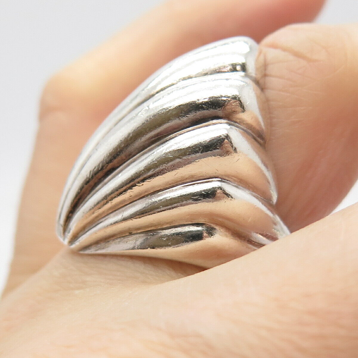 925 Sterling Silver Vintage Mexico Shell Ring Size 6