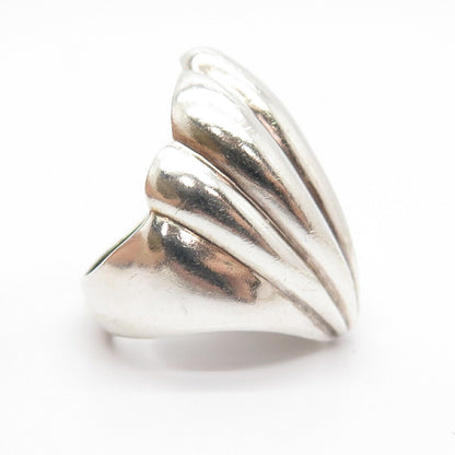 925 Sterling Silver Vintage Mexico Shell Ring Size 6