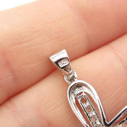 925 Sterling Silver C Z Cross Religious Pendant